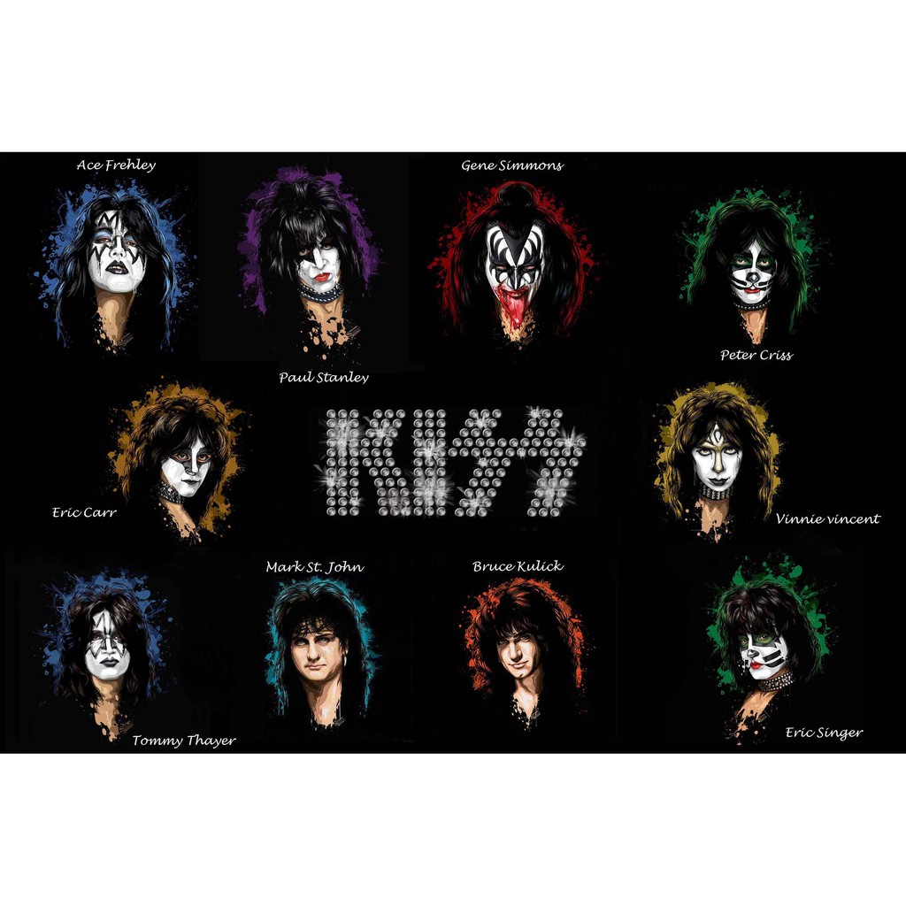 โปสเตอร์ วงKiss Band วงคิส Rock Poster รูปภาพติดห้อง ตกแต่งผนัง โปสเตอร์วงดนตรี โปสเตอร์ติดผนัง โปสเ