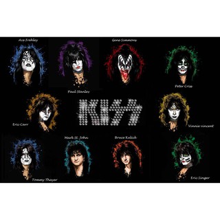 โปสเตอร์ วงKiss Band วงคิส Rock Poster รูปภาพติดห้อง ตกแต่งผนัง โปสเตอร์วงดนตรี โปสเตอร์ติดผนัง โปสเตอร์วงร็อค ของสะสม