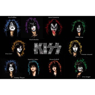 โปสเตอร์ วงKiss Band วงคิส Rock Poster รูปภาพติดห้อง ตกแต่งผนัง โปสเตอร์วงดนตรี โปสเตอร์ติดผนัง โปสเตอร์วงร็อค ของสะสม