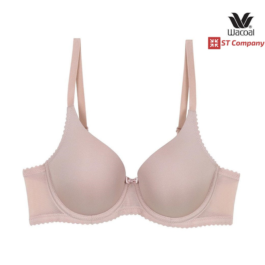 เสื้อใน Wacoal Seamless Bra บราไร้ตะเข็บ สีเบจ (BE) รุ่น WB5A86 3/4 คัพ มีโครง เสริมฟองน้ำ เสริมเต้าอวบอึ๋ม วาโก้ ชุดชั้นใน บรา