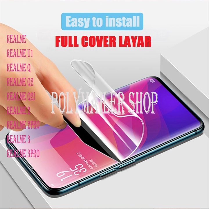 ANTI-SCRATCH JELLY HYDROGEL REALME U1 Q Q2 Q2i 2 2PRO 3 PRO FULL SCREEN PROTECTOR GUARD SHOCK