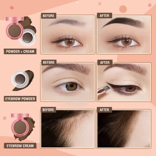 Pinkflash 2-in-1 duo effect ที่เขียนคิ้ว เนื้อเจลและเนื้อฝุ่น โพเมด กันน้ำ กันเปื้อน ติดทนนาน อเนกประสงค์