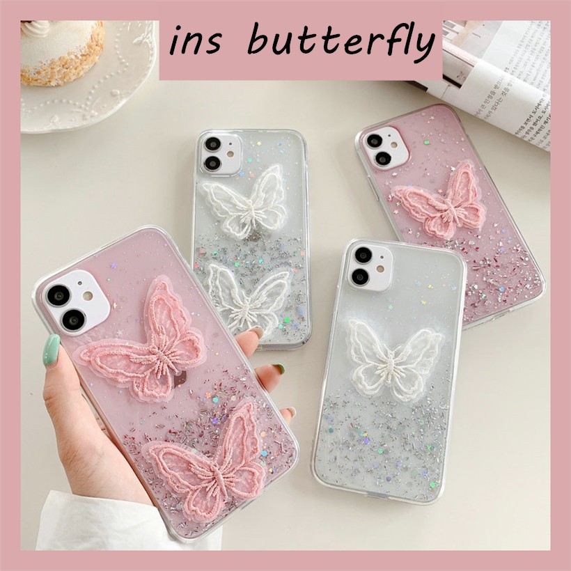 เคส Samsung J8 J7 J6 J6+ J4 J7 Pro Prime A21S A02S A9 A7 A6 A6 Plus 2018 2019 2020 3D Starry Sky Fairy Butterfly Soft TPU Case Cover