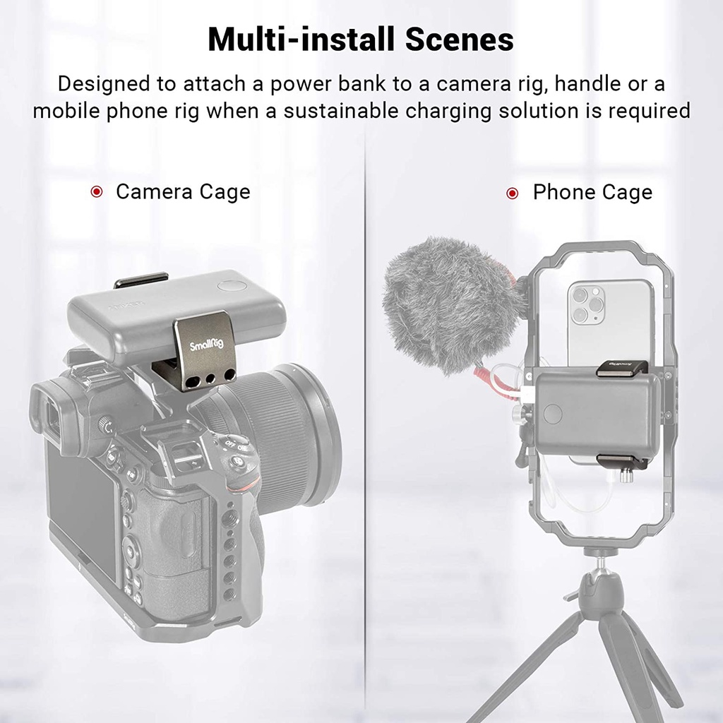 SmallRig Universal Power Bank Holder, Power Bank Clamp Mount for Camera 2790