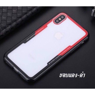 เคสหลังใสขอบสี Huawei Nova 3 ขอบดำแดง