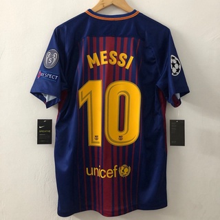 เสื้อกีฬาแขนสั้น ลายทีมชาติฟุตบอล Barcelona Messi 17 18 AAA สไตล์ไทย แฟชั่นคลาสสิก