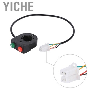 [คลังสินค้าใส]YiChe 12V Horn Head Light Black On-Off Button Handlebar Switch For Motorcycle Scooter