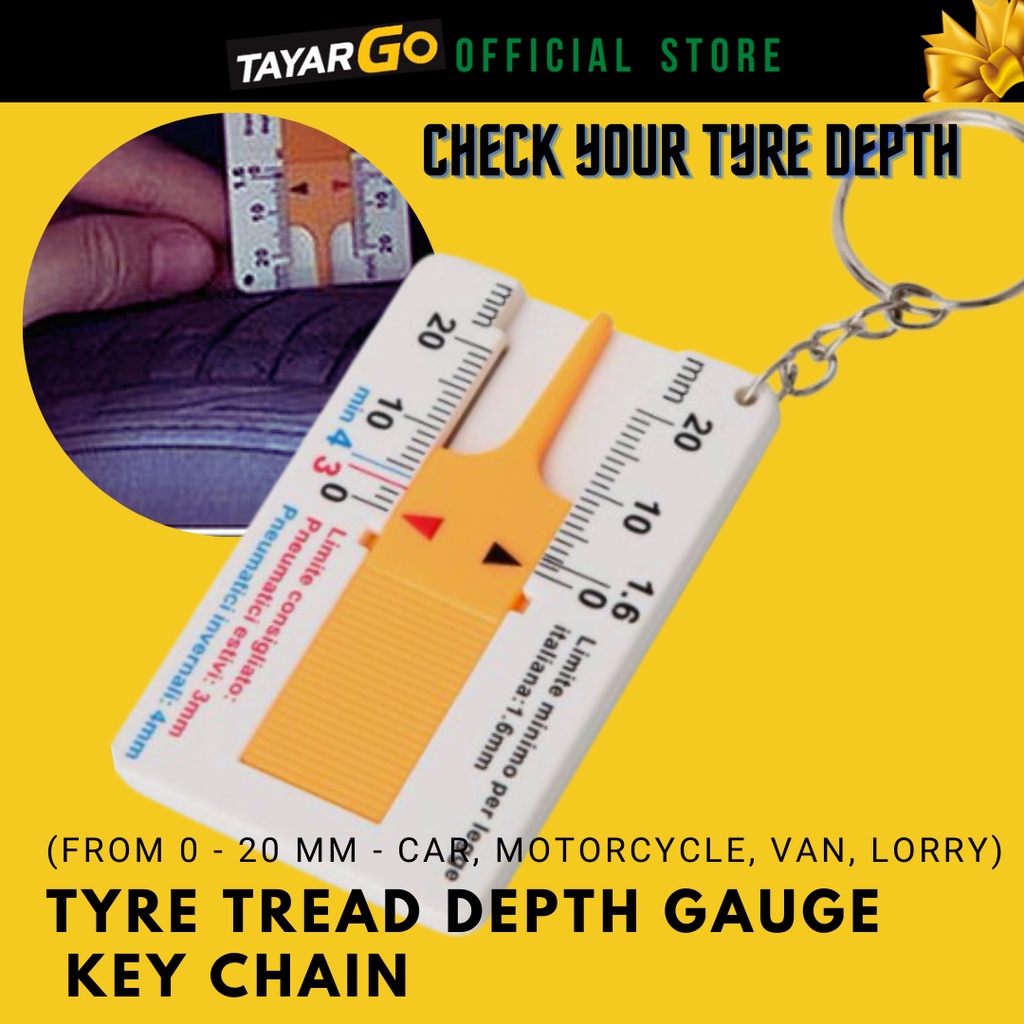 TAYARGO Tyre Gauge Tyre ความลึกเครื่องวัด Tyre ความลึก Checker Tyre Tread ความลึกเครื่องวัด Tyre ควา