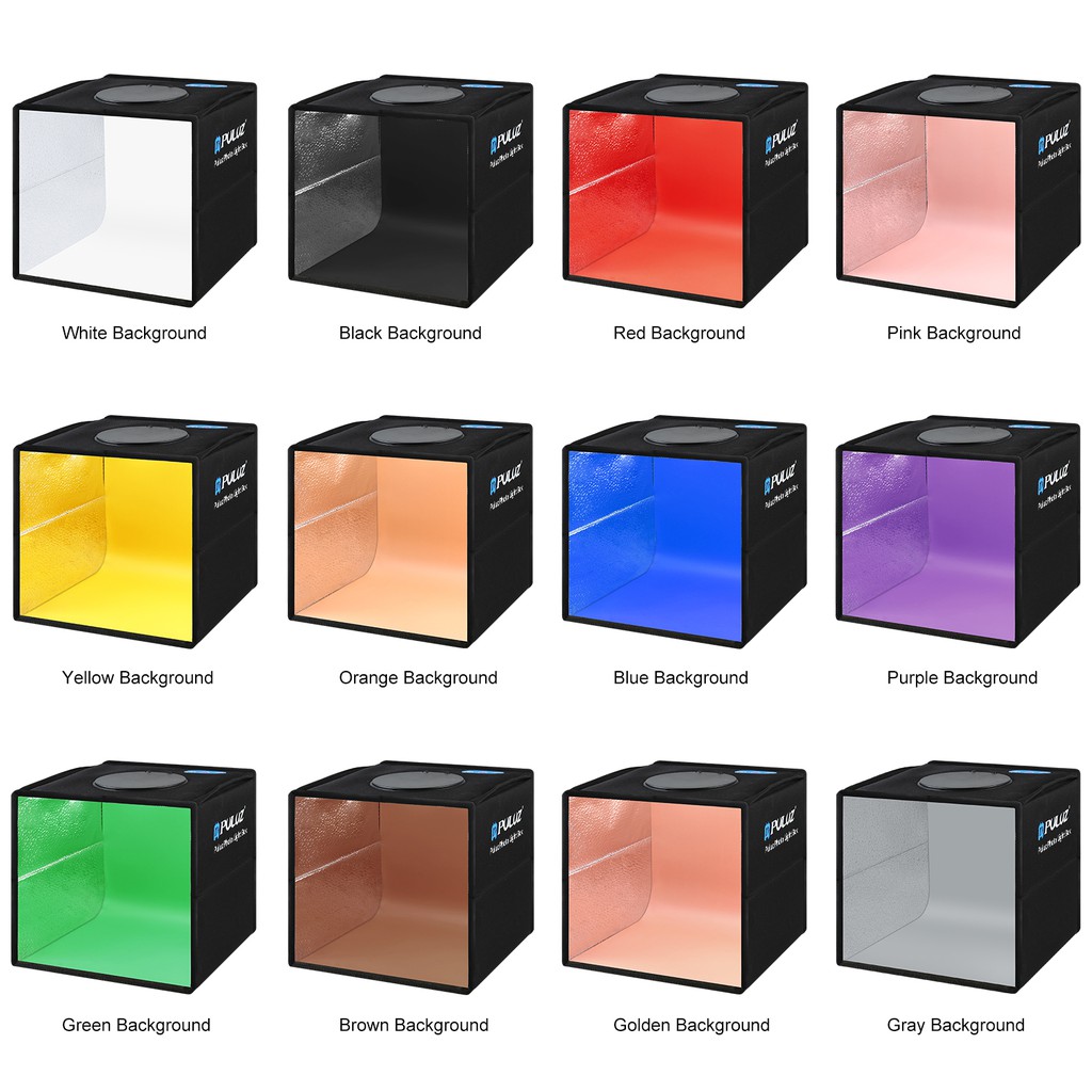 PULUZ 25CM กล่องไฟถ่ายภาพ กล่องถ่ายรูปสินค้า พร้อมไฟ LED ปรับไฟได้ พร้อมฉากหลัง12สี รูปที่ 2