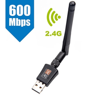 SABUY ตัวรับ WIFI 600M 2db สำหรับคอมพิวเตอร์ โน้ตบุ๊ค แล็ปท็อป Wifi Adapter USB 2.0 Wireless Wifi Adapter 802.11N 600Mbps