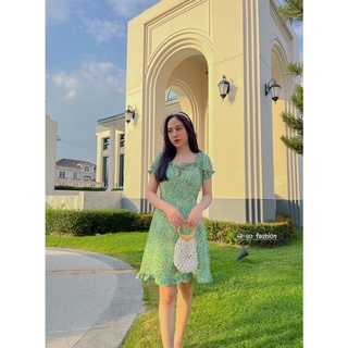เดรสสั้นทีเทลเปิดไหล่ผ้าบลูลุกซ์