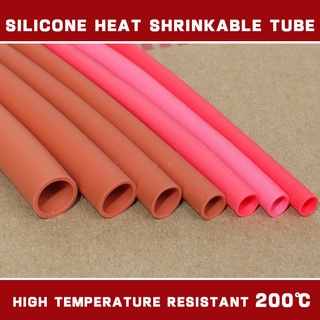 ท่อหดซิลิโคน ทนความร้อนสูง 200 องศา 0.8-25 มม. ทนการสึกหรอ สีแดง
