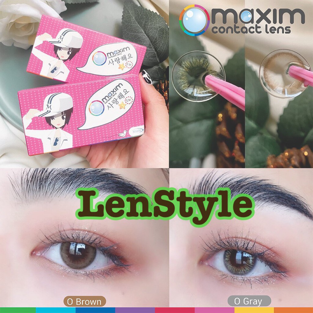 Maxim Contact Lens ตาหวาน กล่องชมพู คอนแทคเลนส์ Maxim O Brown O Gray 🌟พร้อมส่ง!!🌟 MAXIM