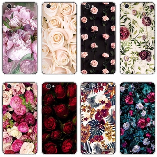 Vivo z1x y67 v5 v5s y66 y51 y20 2021 Case TPU Soft Silicon Protecitve Shell Phone casing Cover Rose Flowers