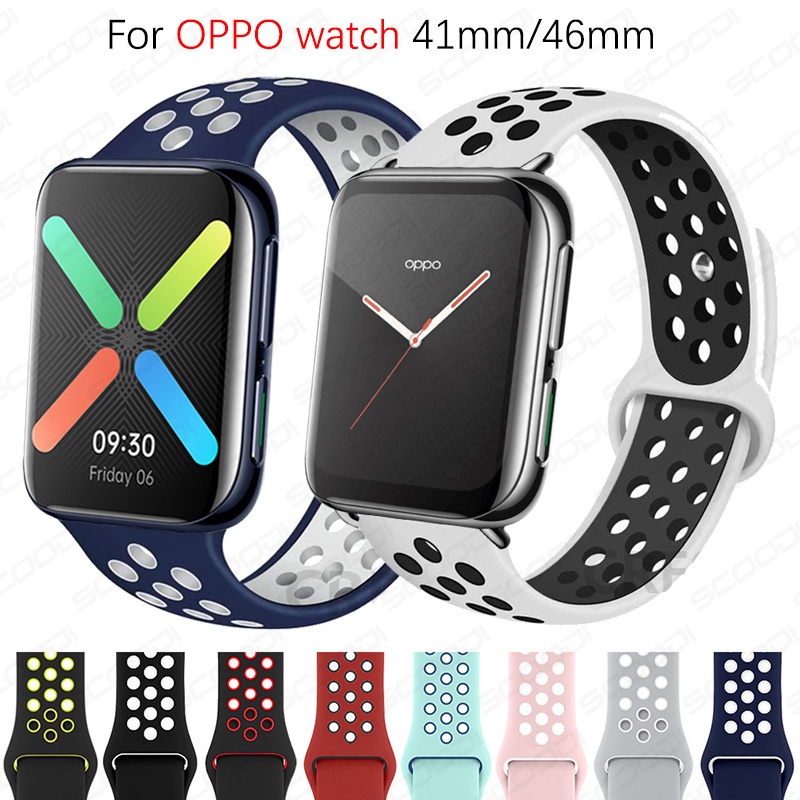 สายนาฬิกาซิลิโคนอ่อนสีสันสดใสสําหรับสร้อยข้อมือวงสมาร์ทวอทช์ Oppo สําหรับนาฬิกา Oppo 41 มม. 46 มม.