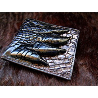 crocodile wallet   กระเป๋าหนังจระเข้แท้สีดำ  กระเป๋าสตางค์