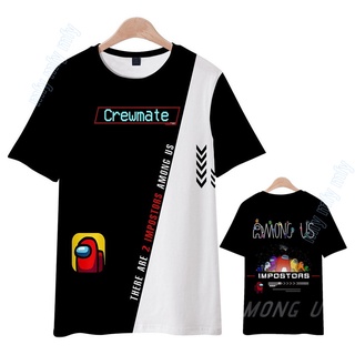 เสื้อยืดแขนสั้นลําลอง ทรงหลวม พิมพ์ลาย Game AmongUs สําหรับผู้ใหญ่