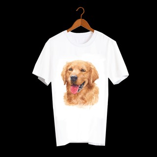 เสื้อลายหมา DGR004 golden retriever เสื้อยืด เสื้อยืดลายหมา เสื้อยืดสกรีนลายหมา