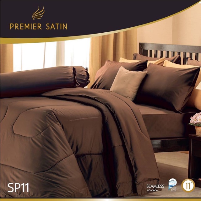 PREMIER SATIN พรีเมียร์ ซาติน ผ้าปูที่นอน 5, 6 ฟุต + ผ้านวม สีพื้น - รูปที่ 4