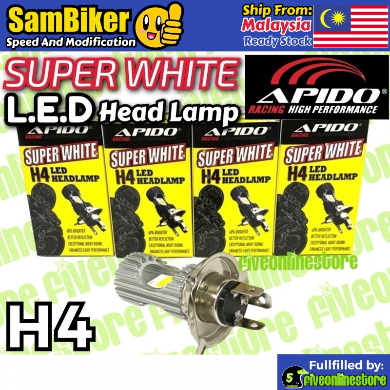 APIDO H4 หลอดไฟ LED สีขาวพิเศษ Y15ZR LC135 V4 V5 V6 FZ150 SRL115 EGO Si Sorariz Avantiz Dash ใหม่ 11