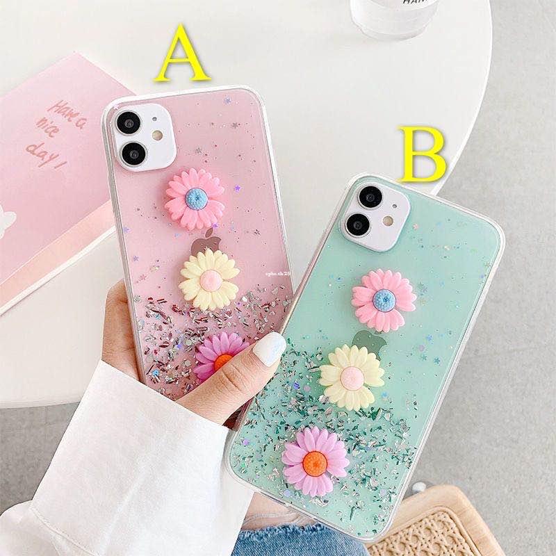 เคส-3D Daisy Phone Case For OPPO A60 Reno 11F A79 A18 A38 A17K A78 A58 A98 Reno8T 8Z 7Z A96 A76 A77S A57 Reno 6Z A16 A94 A74 A54 Reno 5 A53 A93 Reno 4 A92 A52 A12 Reno 3 A31 Reno 2F A3s F11 pro A7 A5s F7 F9 A83 Soft
