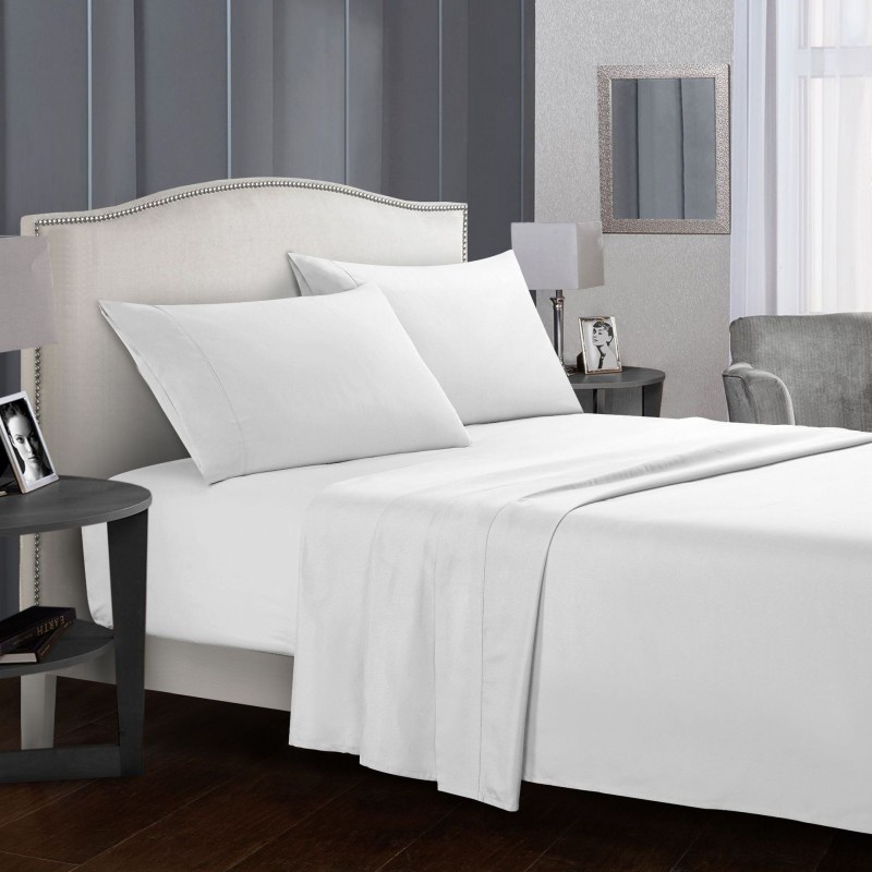 แผ นsolid Color Bed Sheet Sets Flat, King Bed Sheet Set