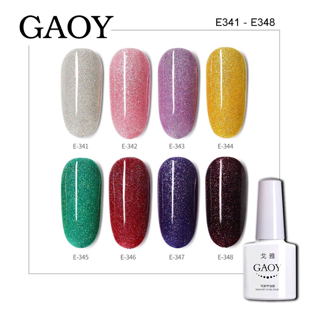 New สีเจล Gaoy 7.3ml. รหัสสี E341-348สี โทน สีเจลแท้จากโรงงานคุณภาพ  เม็ดสีแน่นมาก สีเจลคุณภาพ (ต้อง
