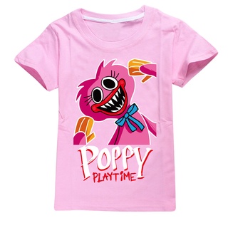 Poppy play time เสื้อยืดแขนสั้น คอกลม พิมพ์ลายการ์ตูน แฟชั่นสําหรับเด็กผู้ชาย และเด็กผู้หญิง