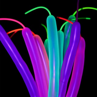 ลูกโป่งนีออนเรืองแสง UV 80s 90s สีดํา สําหรับตกแต่งปาร์ตี้วันเกิด 30 100 ชิ้น