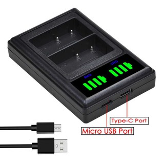 USB LED Dual Battery Charger Sony NP-FW50 for A6400 A6500 A7II A7RM2 A7SM2