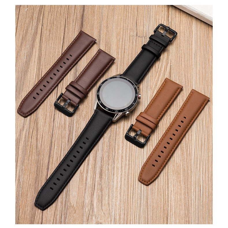 สายหนังแท้หนังวัวชั้นบนสุดสําหรับ Xiaomi Mi Watch สีสปอร์ต S3 S1 active
