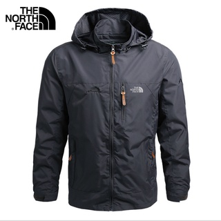 เสื้อแจ็กเก็ตกันลม มีฮู้ด กันน้ํา ลาย The North Face