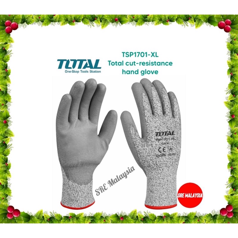 TOTAL ถุงมือตัดต้านทาน (EN388 4542) - TSP1701-XL
