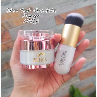จัดส่งฟรี ‼️Skin Tint Rose Gold Powder NORA แป้งทิ้นพร้อมแปรง หน้าเนียนกระจ่างใส