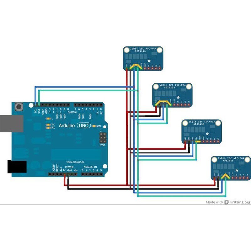 16 Bit I2C ADS1115 Module ADC 4 channel with Pro Gain Amplifier RPi