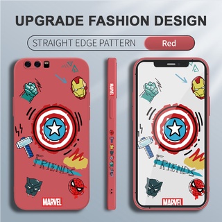 สำหรับ Huawei P20 Pro P10 Plus รูปแบบ Marvel เคสโทรศัพท์ Square Soft Liquid ซิลิโคนปลอกคลุมทั้งหมดกล้องป้องกันกรณีเคสโทรศัพท์เคสนิ่ม