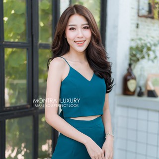 MONTRA LUXURY เสื้อคร็อบ สายเดี่ยว เซ็กซี่มี สีเขียวฟ้า ฟรีไซด์ Freesize