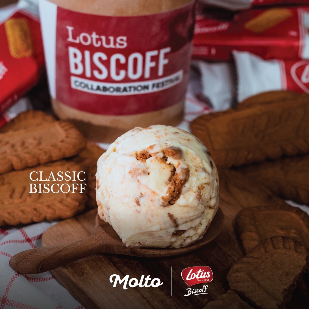Classic Biscoff (ไอศกรีม วานิลลา บิสคอฟ 1 ถ้วย 16 oz.) - Molto premium Gelato