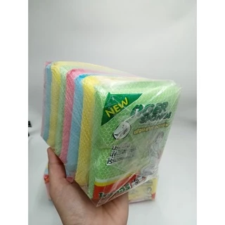 ฟองน้ำล้างจาน ฟองน้ำหุ้มตะข่าย ฟองน้ำทำความสะอาด 1*8