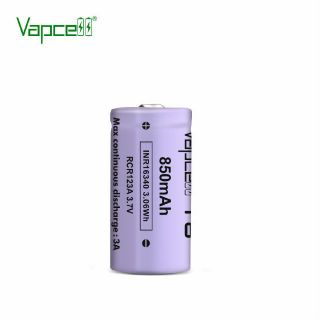 ถ่านชาร์จ 16340 Vapcell T8 850mah 3A 3.7V