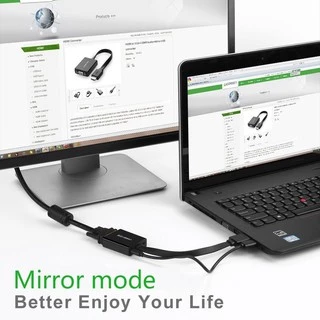 UGREEN หัวปลั๊กแปลงสัญญาณ HDMI to VGA มี Audio และ Micro USB เพื่อเพิ่มกระแสไฟ รุ่น 40248 / 90813
