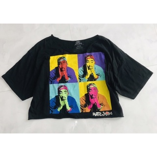 เสื้อครอป แนวสตรีท แนวฮิบฮอบ Poetic justice 2pac ลิขสิทธิ์แท้