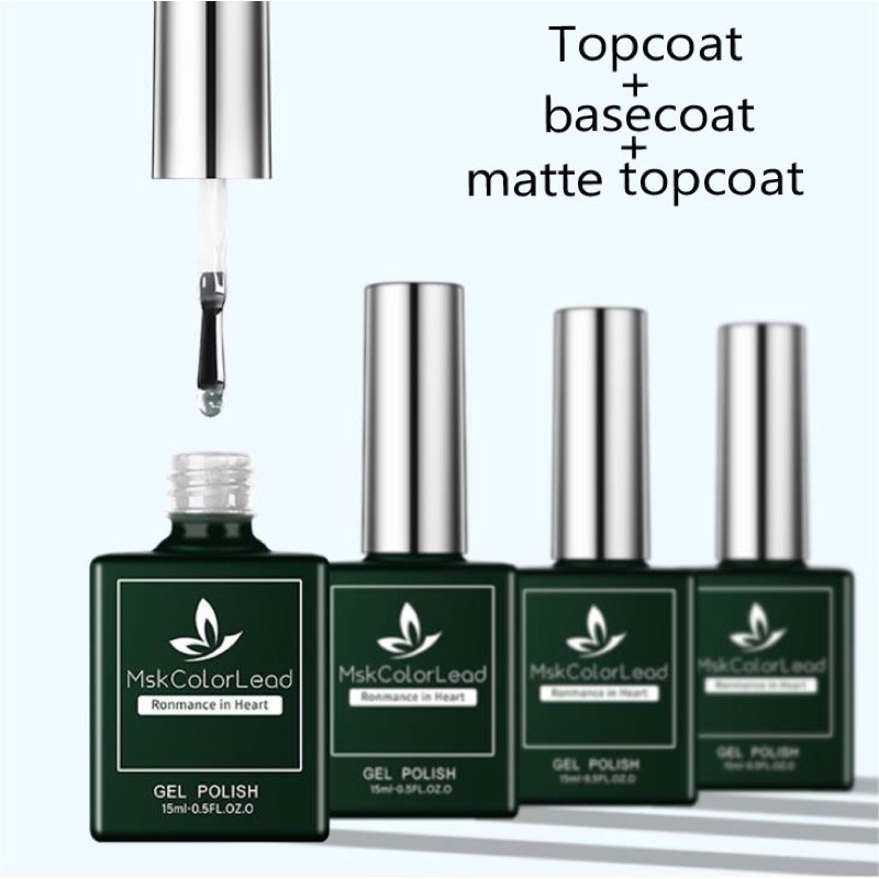 Top Coat (เคลือบสีเล็บเจล)/base coat/MATTE TOP ทาเล็บเจล สีทาเล็บเจล สีเจล ยาทาเล็บเจล 15ml ใช้ดีมาก