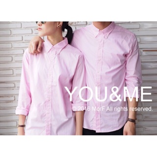 Cotton Long Sleeve Shirt เสื้อเชิ้ต แขนยาว สีชมพู