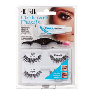 ของแท้! Ardell ขนตาปลอม - Deluxe Pack Demi เดอลุกซ์ แพ็ค 120 เดมิ แลช Black - 2 คู่ +  DUO กาวติดขนตาปลอม + แหนบ