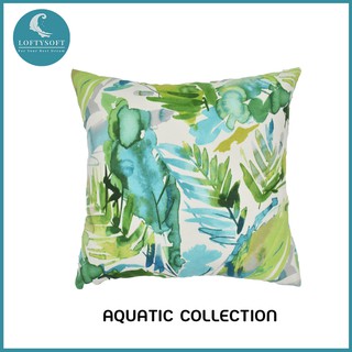 LOFTYSOFT ปลอกหมอนอิง ผ้านำเข้าจากสเปน ลายพรรณไม้น้ำ Aquatic Collection