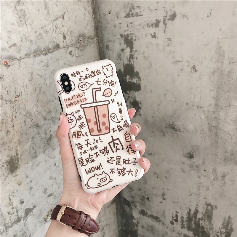 Fun cartoon text graffiti 11Pro Max Apple X / XS / XR mobile phone shell iPhone6s / 8plus / 7 female
