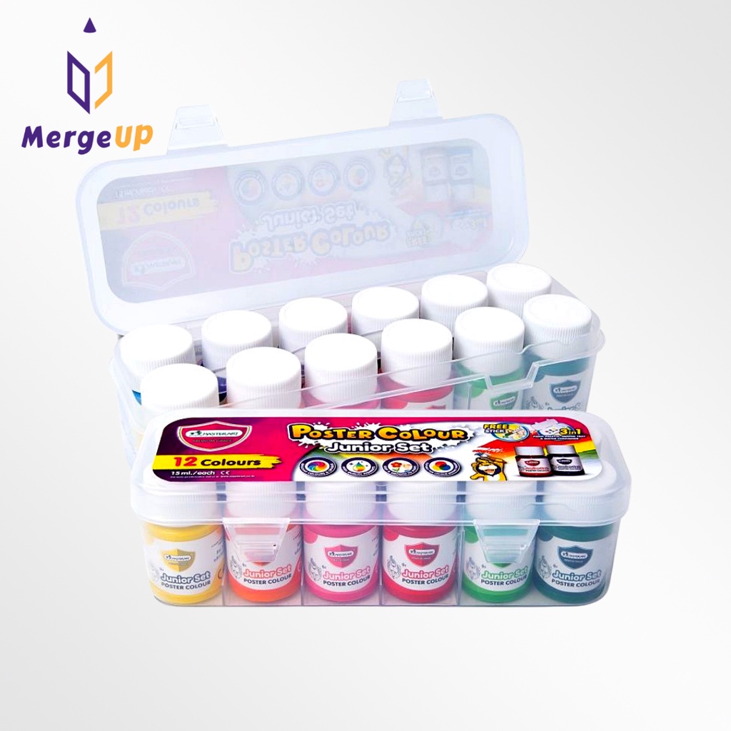 สีโปสเตอร์ 15ml 12 สี MASTERART Poster Colour Junior Set 15 ml.
