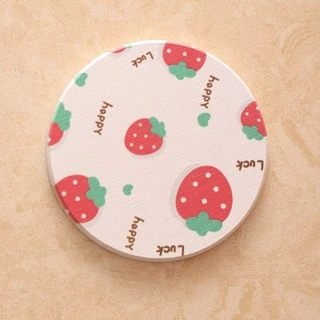 แผ่นรองแก้ว ขนาด 10 x 10ซม กันลื่น ลายการ์ตูนน่ารัก