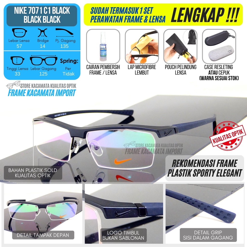Nike Minus Sporty แว่นตาครึ่งกรอบ สําหรับผู้ชาย